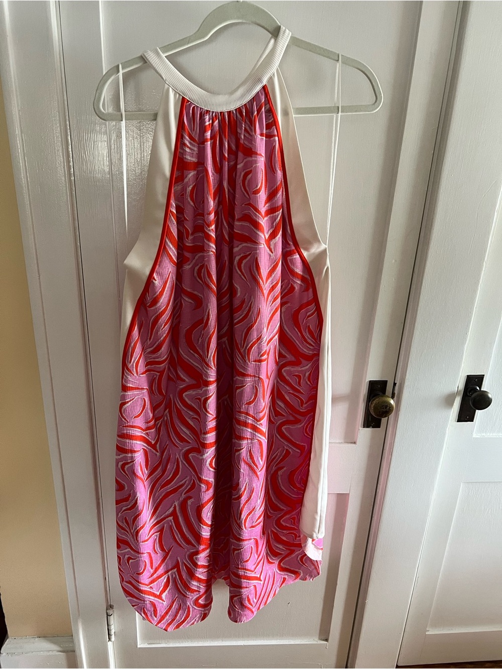 Pink & Red Swirl Halter Dress